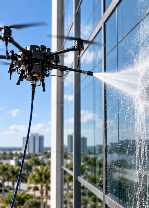 Drone power washing 2
