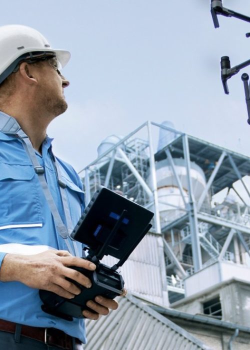 Drone inspection and cleaning services detecting facade damage with visual and thermal imaging